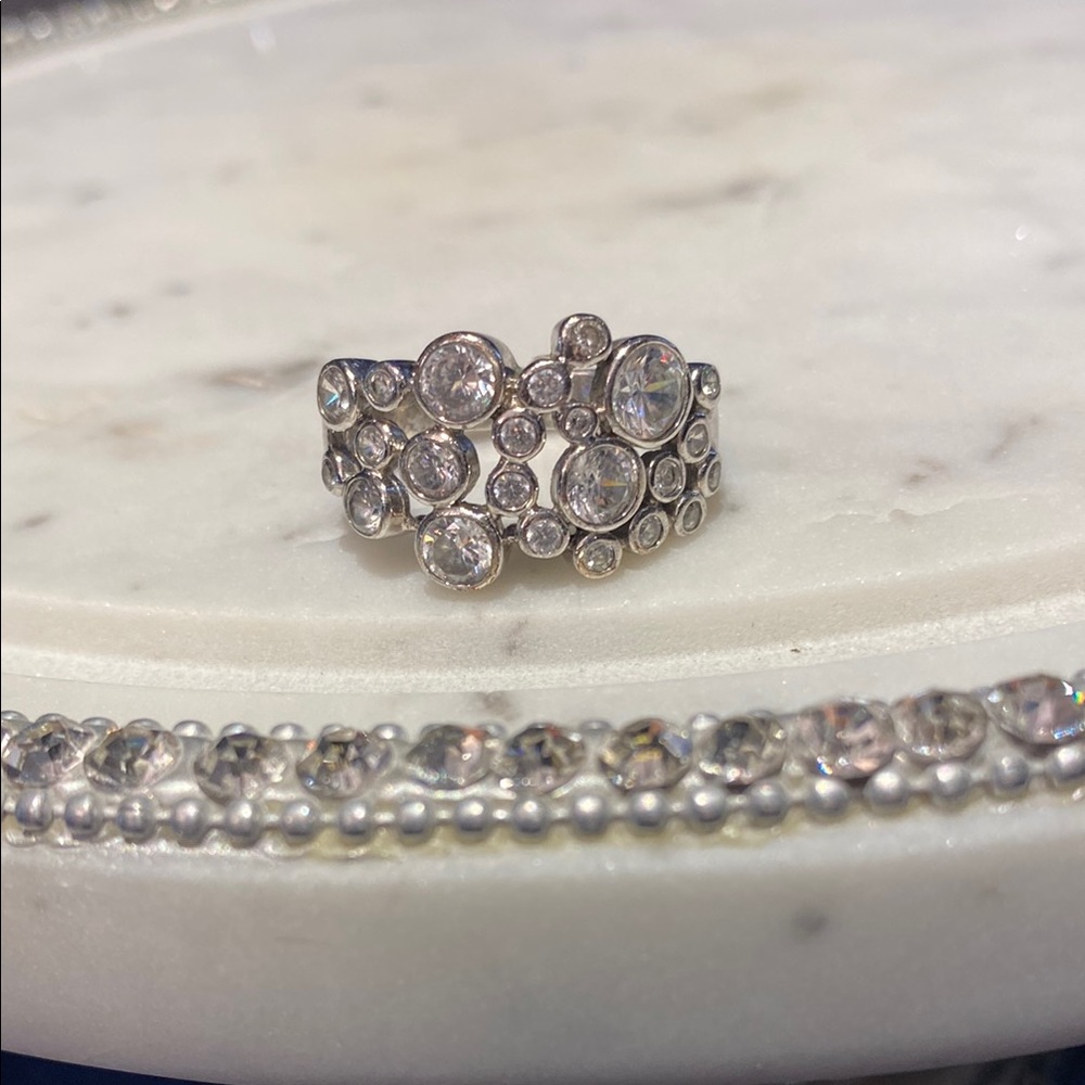 Elegant Sterling 925 Silver Crystal Ring